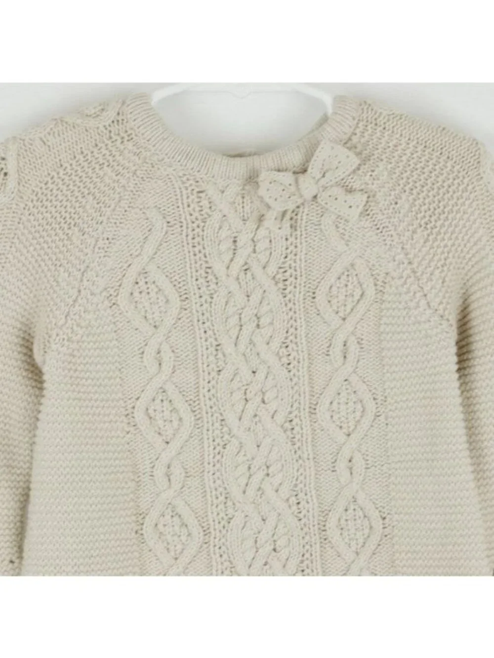 Cupcakes and Cashmere Girls Size 18 Month Tan Cabled Crewneck Sweater Dress